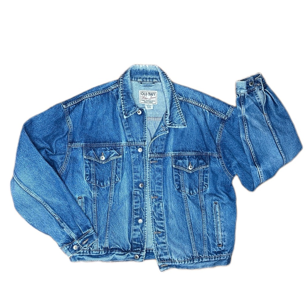 Vintage/Y2K Old Navy Distressed Denim Jacket Size XL